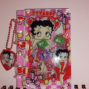 Betty Boop Pink Character Notebook with Heart Charm Accent